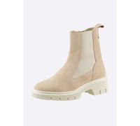 Stiefelette HEINE, Damen, Gr. 42, beige (sand), Leder, Rindsleder, Veloursleder, Schuhe Stiefelette (53570527-42) sand