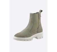 Stiefelette HEINE, Damen, Gr. 42, grün (khaki), Leder, Rindsleder, Veloursleder, Schuhe Stiefelette (28510415-42) khaki
