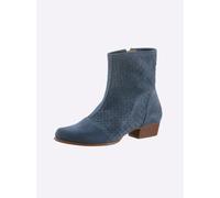 Stiefelette HEINE, Damen, Gr. 43, blau (jeansblau), Glattleder, Leder, Rindsleder, Veloursleder, Schuhe (13863425-43) jeansblau