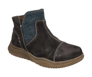 Stiefelette JOSEF SEIBEL "Amelie 08, titan-kombi", Damen, Gr. 37, grau (titan, kombi), Obermaterial: 80% Rindsleder Leather cow. 20% Textilmaterial TEXMAT., Schuhe Stiefelette (24798024-37) titan, kom