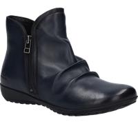 Stiefelette JOSEF SEIBEL "Naly 69", Damen, Gr. 42, blau (dunkelblau), Leder, Schuhe Stiefelette, Boots im Slouchy Look, mit modischen Falten, Weite G (=weit) (29776134-42) dunkelblau
