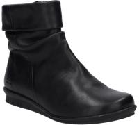 Stiefelette JOSEF SEIBEL "Violet 02", Damen, Gr. 41, schwarz, Leder, Schuhe Stiefelette, Boots mit modischen Raffungen am Schaft, Weite H (=sehr weit) (49551342-41) schwarz