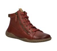 Barfußschuh JOSEF SEIBEL "Wynona 15", Damen, Gr. 41, schwarz-weiß (bordeaux), Leder, Schuhe Barfußschuh, Schnürboots mit zwei Reißverschlüssen, Weite G (=weit) (81069859-41) bordeaux