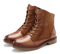 Stiefelette LASCANA "Boots", Damen, Gr. 39, braun (camelfarben), Obermaterial: 100% Rindsleder. Futter: 100% Schafsleder. Decksohle: 100% Schafsleder. Laufsohle: 100% Synthetik, unifarben, casual, Sch