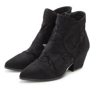 Stiefelette LASCANA, Damen, Gr. 36, schwarz, Obermaterial: 100% Textilmaterial. Decksohle: 100% Lederimitat. Futter: 100% Textilmaterial. Laufsohle: 100% Synthetik, leicht transparent, unifarben, Basi
