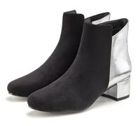 Stiefelette LASCANA, Damen, Gr. 38, schwarz (schwarz, silber), Obermaterial: 80% Textilmaterial, 20% Lederimitat. Decksohle: 100% Lederimitat. Futter: 100% Lederimitat. Laufsohle: 100% Synthetik, mehr