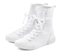 Stiefelette LASCANA, Damen, Gr. 39, weiß, Obermaterial: 100% Textilmaterial. Decksohle: 100% Textilmaterial. Futter: 100% Textilmaterial. Laufsohle: 100% Synthetik, unifarben, Schuhe Stiefelette, im C