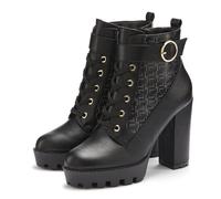 Stiefelette LASCANA, Damen, Gr. 42, schwarz, Obermaterial: 100% Lederimitat. Decksohle: 100% Lederimitat. Futter: 100% Textilmaterial. Laufsohle: 100% Synthetik, gemustert, unifarben, Schuhe Stiefelet