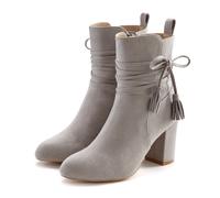 Stiefelette LASCANA, Damen, Gr. 38, grau (hellgrau), Obermaterial: 100% Textilmaterial. Decksohle: 100% Lederimitat. Futter: 100% Textilmaterial. Laufsohle: 100% Synthetik, unifarben, Schuhe Stiefelet