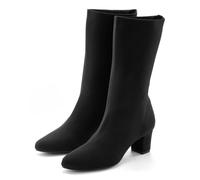 Stiefelette LASCANA "Sock-Boot, Schlupf-Stiefel, Ankle Boots", Damen, Gr. 42, schwarz, Obermaterial: 100% Textilmaterial. Decksohle: 100% Lederimitat. Futter: 100% Textilmaterial. Laufsohle: 100% Synt