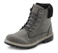 Stiefelette LASCANA "Winterboots, Outdoorstiefel, Winterstiefelette", Damen, Gr. 37, grau (anthrazit), Obermaterial: 92% Lederimitat, 8% Textilmaterial. Decksohle: 100% Polyester. Futter: 100% Polyest
