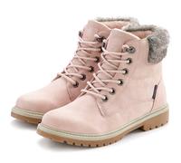 Stiefelette LASCANA "Winterboots, Outdoorstiefel, Winterstiefelette", Damen, Gr. 40, rosa (rosé), Obermaterial: 92% Lederimitat, 8% Textilmaterial. Decksohle: 100% Polyester. Futter: 100% Polyester. L