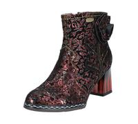 Stiefelette LAURA VITA "LAURA VITA Stiefelette Leder/Textil", Damen, Gr. 36, rot, Leder, Textil, Schuhe Stiefelette (81889646-36)