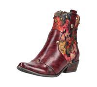 Stiefelette LAURA VITA "LAURA VITA Stiefelette Leder/Textil", Damen, Gr. 40, rot (weinrot), Leder, Textil, Schuhe Stiefelette (57473322-40) weinrot