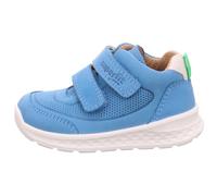 Sneaker SUPERFIT "BREEZE WMS: mittel", Damen, Gr. 29, blau, weiß, Nappaleder, Nubukleder, unifarben mit Farbeinsatz, Schuhe Sneaker, Klettschuh, in WMS: Weite mittel, Größenschablone zum Download (934