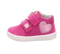 Sneaker SUPERFIT "SUPIES WMS: mittel", Damen, Gr. 25, pink, rosa herzchen, Leder, Polyester, Veloursleder, Schuhe Sneaker, Klettschuh, mit herausnehmbarer Einlage, Größenschablone zum Download (408286