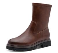 Stiefelette MARCO TOZZI, Damen, Gr. 37, grau (cognac), Lederimitat, Schuhe Stiefelette, Blockabsatz, Boots mit elastischem Schaft (38680354-37) cognac