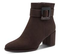 Stiefelette MARCO TOZZI, Damen, Gr. 39, mocca, Textil, Veloursleder, unifarben, Schuhe Stiefelette, Blockabsatz, Ankleboots mit modischer Zierschnalle (41945364-39)