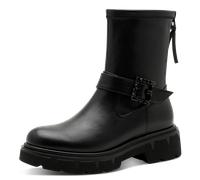 Stiefelette MARCO TOZZI, Damen, Gr. 39, schwarz, Lederimitat, Schuhe Stiefelette, Blockabsatz, Herbstboots mit schmuckbesetzter Zierschnalle (48423433-39) schwarz