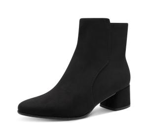 Stiefelette MARCO TOZZI, Damen, Gr. 42, schwarz, Textil, Veloursleder, unifarben, Schuhe Stiefelette, Blockabsatz, Businessschuh, Ankleboots mit Ziernähen (69068431-42) schwarz