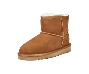 Stiefelette MUSTANG SHOES "Mustang Shoes Stiefelette Veloursleder", Damen, Gr. 39, braun (cognac), Veloursleder, Schuhe Stiefelette (10234006-39) cognac