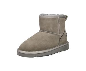 Stiefelette MUSTANG SHOES "Mustang Shoes Stiefelette Veloursleder", Damen, Gr. 40, grau (dunkelgrau), Veloursleder, Schuhe Stiefelette (46109441-40) dunkelgrau