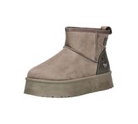Stiefelette MUSTANG SHOES "Mustang Shoes Stiefelette Veloursleder/Textil", Damen, Gr. 37, Textil, lava, Textil, Veloursleder, Schuhe Stiefelette (34027756-37) lava