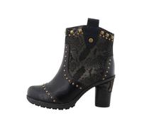 Stiefelette MUSTANG SHOES "Stiefel", Damen, Gr. 37, Textil, schwarz (schwarz multi), Lederimitat, Schuhe Stiefelette, Blockabsatz, Ankleboots mit vielen Nieten besetzt (46330569-37) schwarz multi