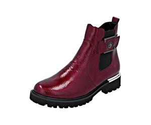 Stiefelette REMONTE "Remonte Stiefelette Lederimitat/Textil", Damen, Gr. 38, schwarz (rot, schwarz), Lederimitat, Textil, Schuhe Stiefelette (32196626-38) rot, schwarz