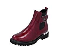 Chelseaboots REMONTE, Damen, Gr. 38, rot (dunkelrot), Lacklederimitat, Elastischer Einsatz, glänzend, modisch, Schuhe, Blockabsatz, Boots, Stiefelette mit praktischem Innen-Reißverschluss (23229160-38