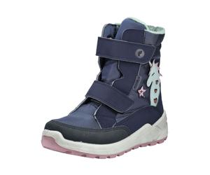 Stiefelette RICOSTA "Ricosta Stiefelette Lederimitat/Textil", Mädchen, Gr. 27, blau (marine), Lederimitat, Textil, Schuhe Stiefelette (14788366-27) marine