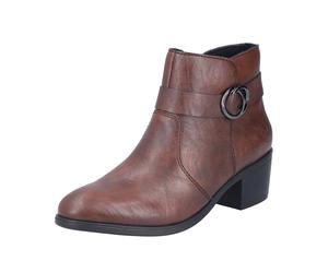 Stiefelette RIEKER, Damen, Gr. 36, braun, Lederimitat, Schuhe Stiefelette, Ankleboots, Blockabsatz, mit Innenreißverschluss (21514205-36) braun