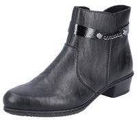 Stiefelette RIEKER, Damen, Gr. 36, schwarz, Synthetik, Schuhe Stiefelette, mit kleiner Zierkette am Schaft, schmale Form (94837527-36) schwarz