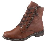 Stiefelette RIEKER, Damen, Gr. 38, braun, Lederimitat, Schuhe Stiefelette, Schnürstiefelette, Schnürboots mit Reißverschluss an der Außenseite (86170514-38) braun