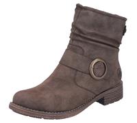 Stiefelette RIEKER, Damen, Gr. 38, braun (dunkelbraun), Lederimitat, used, klassisch, Schuhe, Boots, Blockabsatz, slouchy Schaft und Innenreißverschluss (71133640-38) dunkelbraun