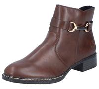 Stiefelette RIEKER, Damen, Gr. 39, lila (marrone), Lederimitat, unifarben, Schuhe Stiefelette, Business-Stiefelette, Boots, mit Innenreißverschluss, schmale Form (44744030-39) marrone