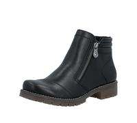 Stiefelette RIEKER, Damen, Gr. 39, schwarz, Lederimitat, Schuhe Stiefelette, Klassik-Boots, Casual-Stiefelette mit zwei Reißverschlüssen (59162054-39) schwarz