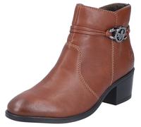 Stiefelette RIEKER, Damen, Gr. 42, braun (nussbraun), Lederimitat, Schuhe Stiefelette, Ankleboots, Klassik-Stiefelette, Blockabsatz, Innenreißverschluss (32715942-42) nussbraun