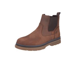Stiefelette RIEKER "Rieker Stiefelette Leder/Textil", Damen, Gr. 41, braun (dunkelbraun), Leder, Textil, Schuhe Stiefelette (50508426-41) dunkelbraun