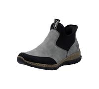 Rieker Slip-On Sneaker Ready2GO Damen Grau/Schwarz Nubuklederimitat Textil sportlich Gr. 38 MemoSoft