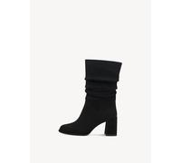 Stiefel TAMARIS, Damen, Gr. 35, schwarz, Textil, Veloursleder, unifarben, Schuhe Stiefel, Blockabsatz, Kurzstiefel mit Reißverschluss, in veganer Verarbeitung (89529608-35) schwarz