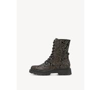 Schnürstiefelette TAMARIS, Damen, Gr. 37, schwarz snake, Textil, Reptilienprägung, modisch, Schuhe, Blockabsatz, Schnürboots im trendigen Snake-Look (73369700-37) schwarz snake