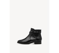 Stiefelette TAMARIS, Damen, Gr. 40, schwarz, Leder, Lederimitat, Schuhe Stiefelette, Blockabsatz, Basic-Boots mit dezentem Zierriemen (49162509-40) schwarz