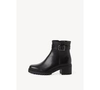 Stiefelette TAMARIS, Damen, Gr. 40, schwarz, Glattleder, Schuhe Stiefelette, Blockabsatz, Basic-Boots mit klassischer Zierschnalle (85335720-40) schwarz