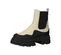 Stiefelette STEVE MADDEN "STEVE MADDEN Stiefelette Leder/Textil", Damen, Gr. 39, schwarz-weiß (schwarz, beige), Leder, Textil, Schuhe Stiefelette (42321149-39) schwarz, beige