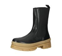 Stiefelette STEVE MADDEN "STEVE MADDEN Stiefelette Leder/Textil", Damen, Gr. 40, schwarz (schwarz, beige), Leder, Textil, Schuhe Stiefelette (46729630-40) schwarz, beige