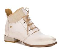 Stiefelette Stiefeletten Damen Leder Hellbeige, BLAUT, 39 EU