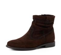 Stiefelette TAMARIS, Damen, Gr. 36, braun (mokka), Veloursleder, unifarben, Schuhe Stiefelette, Blockabsatz, Boots mit Falten im slouchy Look, Topseller (95382436-36) mokka