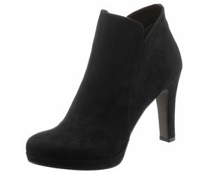Stiefelette TAMARIS, Damen, Gr. 36, schwarz, Textil, Veloursleder, unifarben, Schuhe Stiefelette, Ankleboots, High-Heel-Stiefelette mit Trichterabsatz (815014-36) schwarz