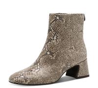 Stiefelette TAMARIS, Damen, Gr. 37, beige snake, Textil, animal-print, Schuhe Stiefelette, Blockabsatz, Partystiefelette in cooler und angesagter Snake-Optik (67868722-37) beige snake
